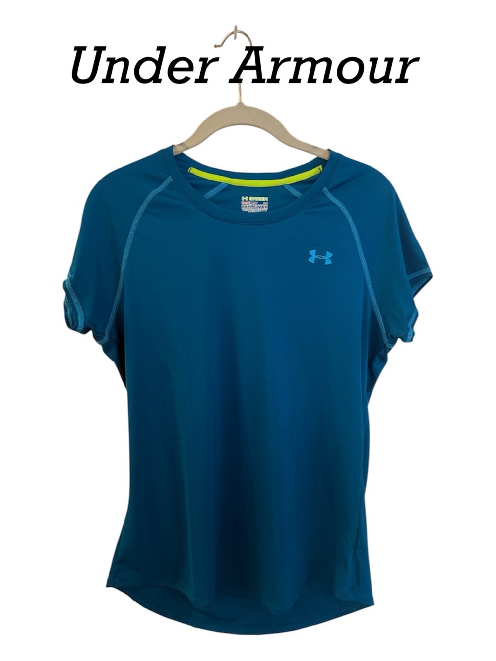 Under Armour Women's Size Large Teal Performance Short Sleeve Tee